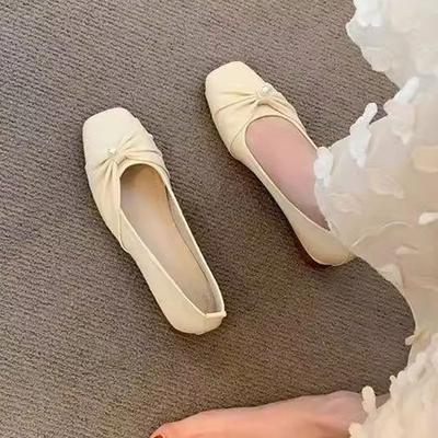 Mary Jane Abend sanfte beladene Schuhe einzelne Schuhe Damen 2025 Frühling und Sommer neu vielseitig flach lässig Oma Schuhe Mutter