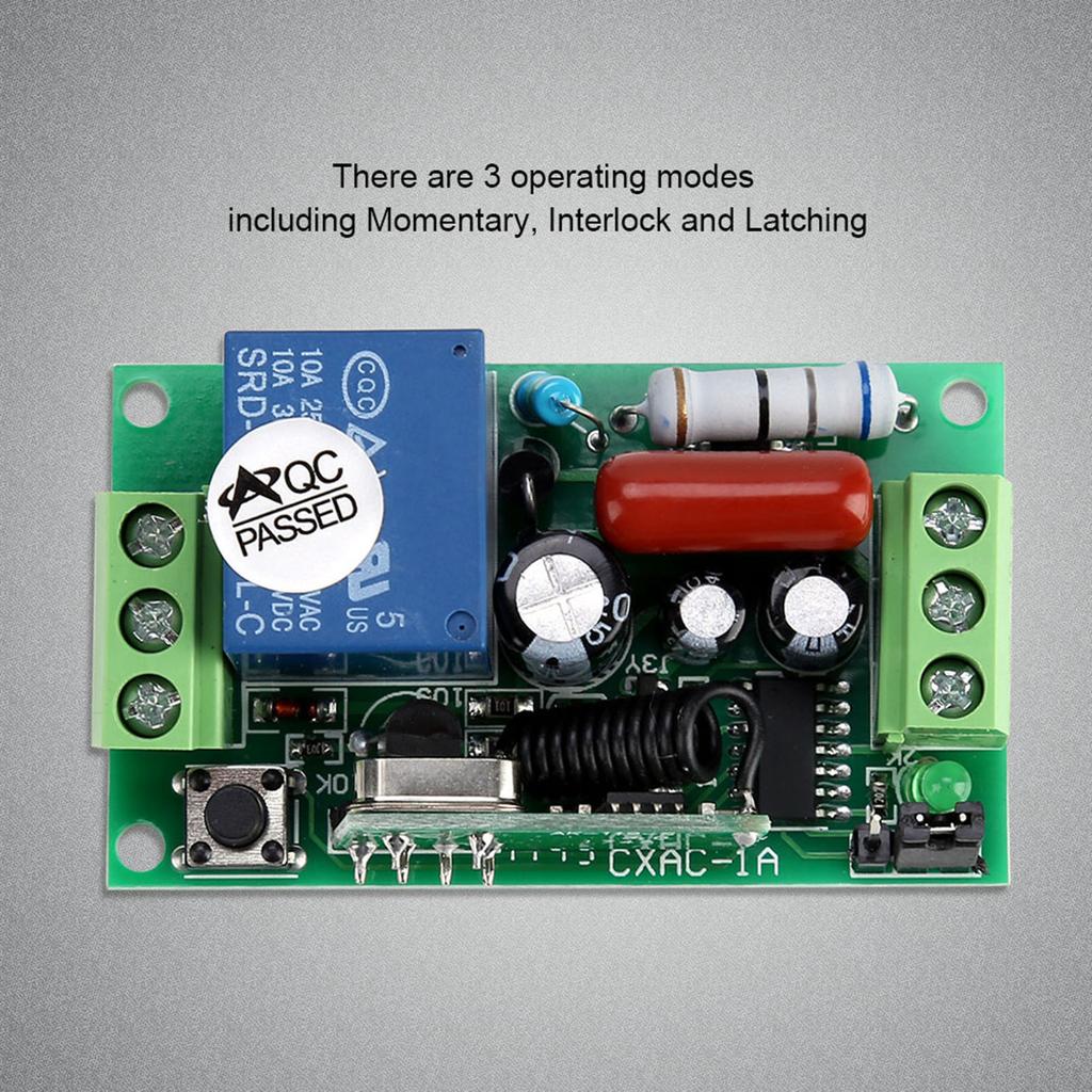 AC 220V 1CH Wireless Remote Control   Relay Receiver Module with 2 Transmitters 433MHZ