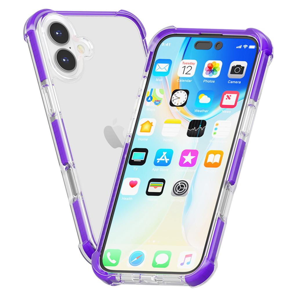 Für iPhone 17 Hülle Vier Ecken Anti-Drop Transparentes TPU + TPE + PC Handyhülle