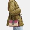 Coach Grace 26 Classic Monogram Horse And Carriage Logo Flap Top Handle Shoulder Bag Women Handbags Purple Khaki CJ633-SVVSB