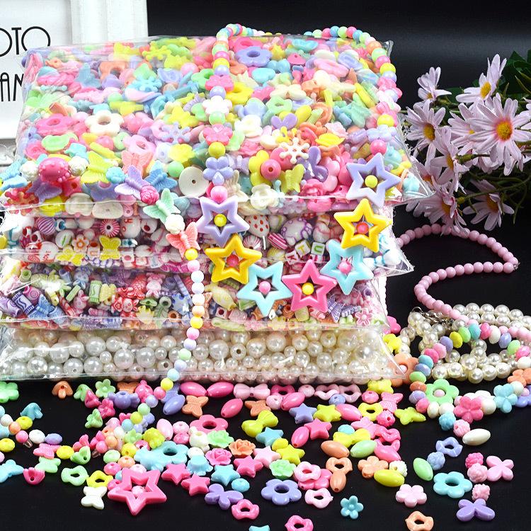 

DIY Acrylic Stringing Beads for Children, Loose and Handmade, 500g Mixed Set