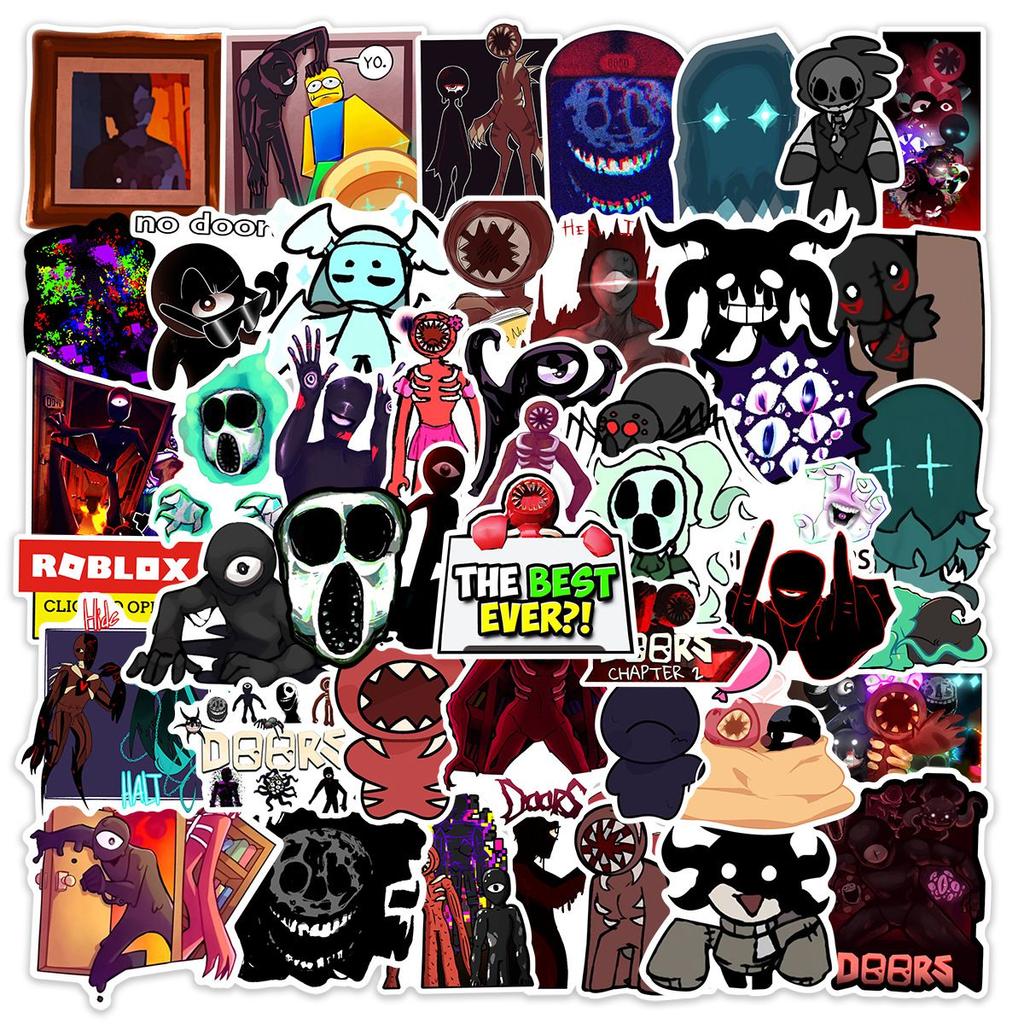Roblox Doors 50pcs Figure Suitcase Cup Laptop Refrigerator Waterproof Sticker