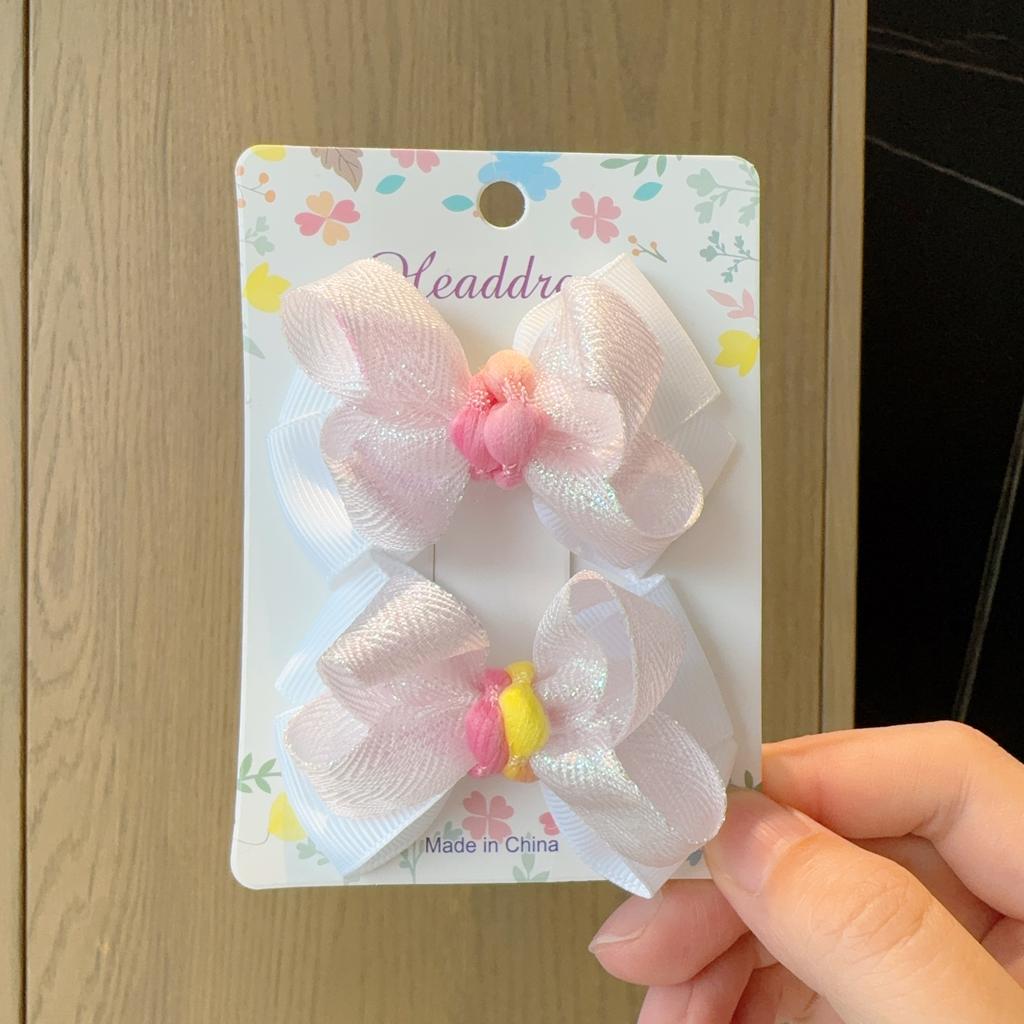 2Pcs/Set New Solid Hairpins Bows for Baby Fashion Bright Hair Accessories Hair Clips Girls Hairpins Children Barrettes