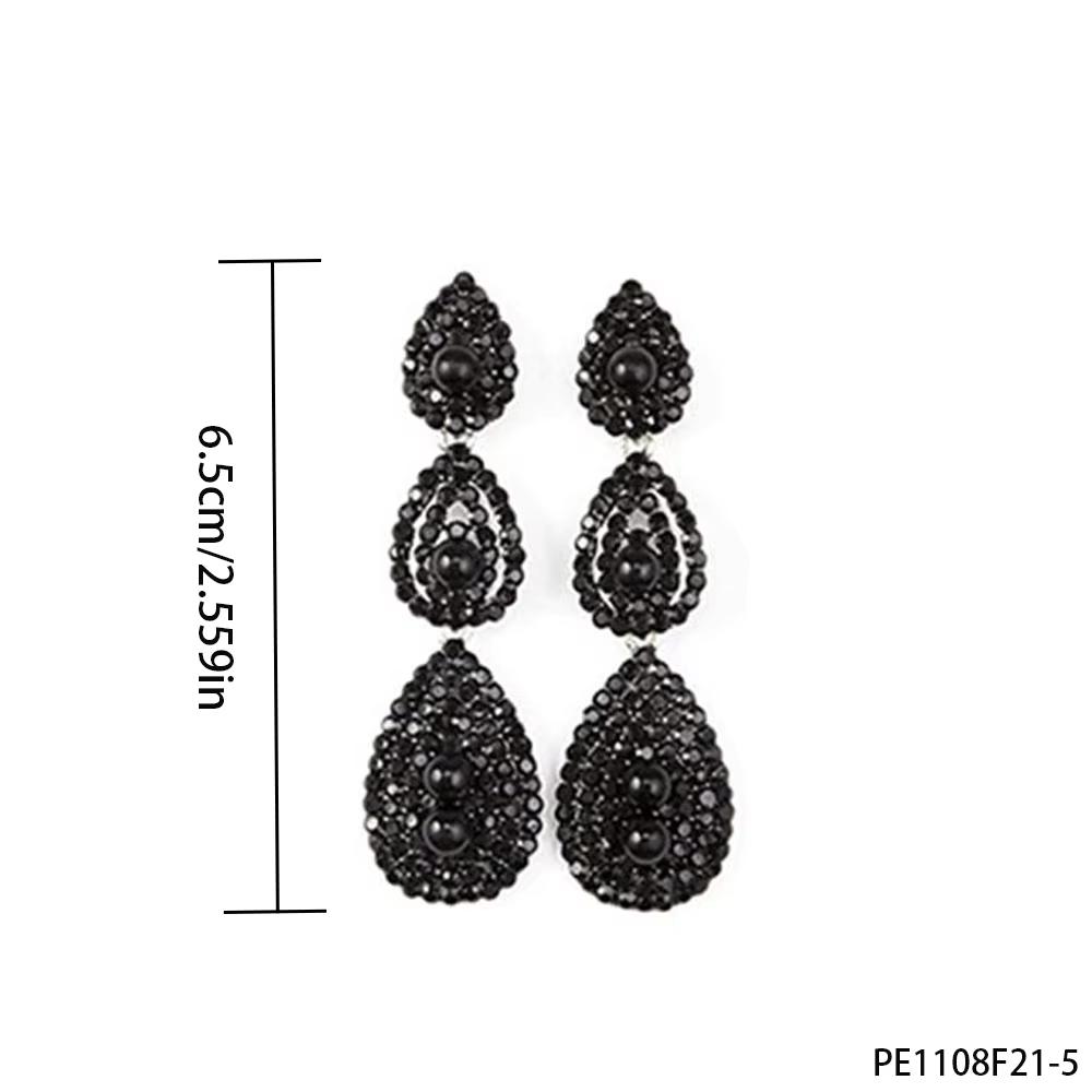 PESENAR 1920s Style Green Crystal Pearl Drop Earrings for Flapper Costume and Vintage Gatsby Accessory