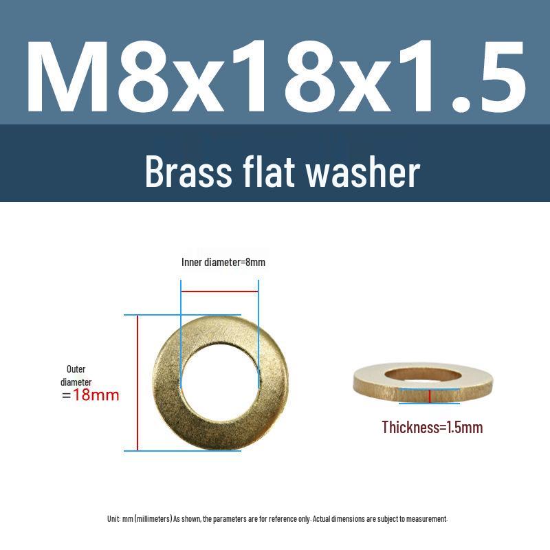 Yigu Durable Brass Flat Washers: M2-M12 Screws
