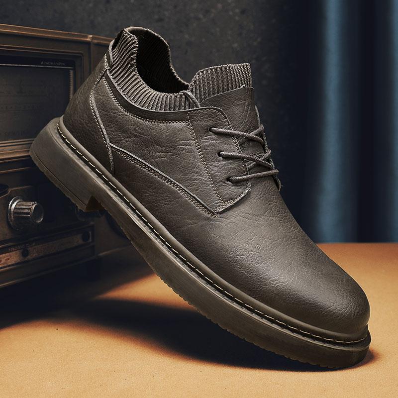 Повседневные кожаные мужские туфли-оксфорды — фото 5