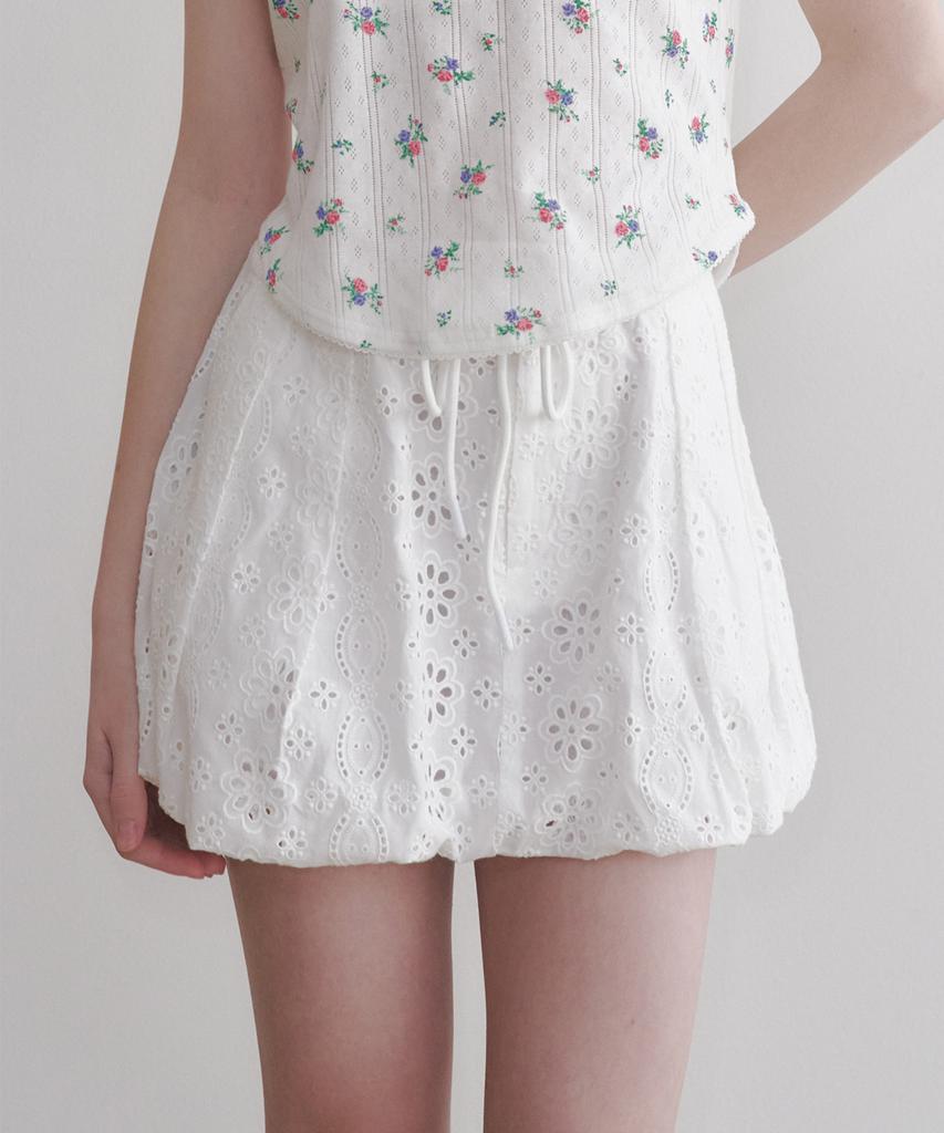 Tusyesongjeu Petal Lace Volume Skirt