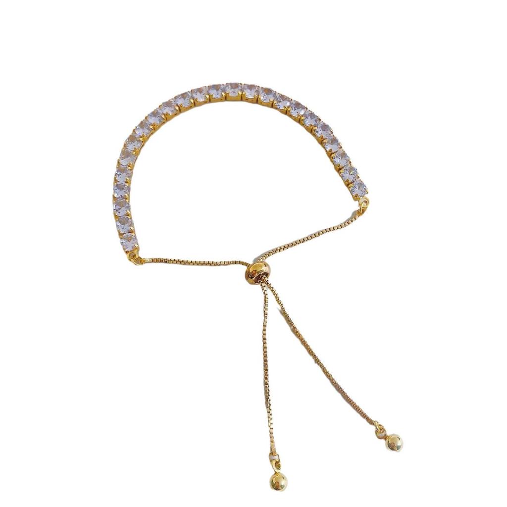 2025 Trendy Adjustable Claw Chain Bracelet with Shiny Zircon
