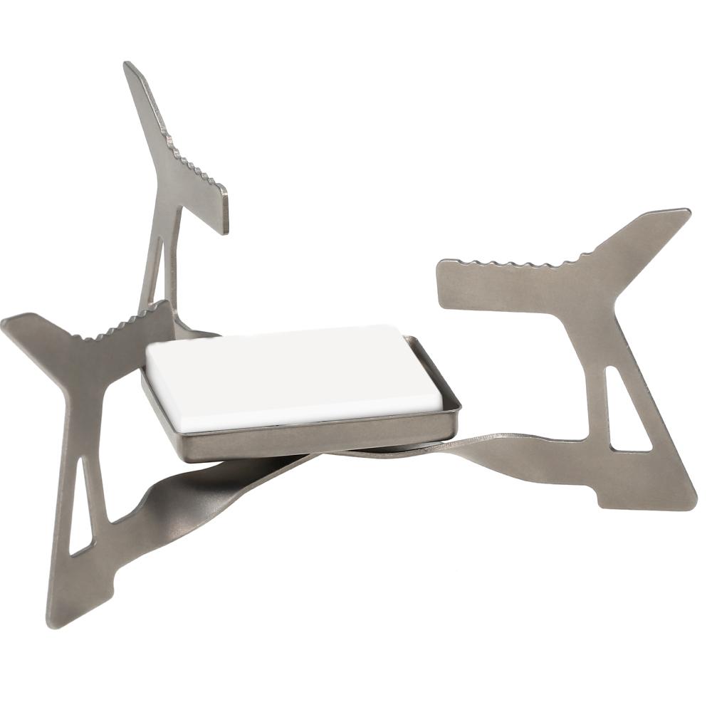 Lixada Aragaz de camping pliabil ultralejer din titan pentru alcool solidificat 14g