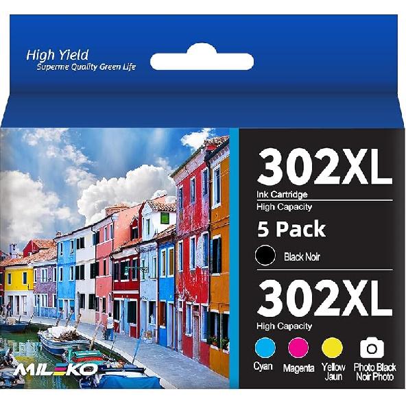 5 Pack 410XL Ink Cartridges for Epson 410 Ink Cartridges Combo Pack Remanufactured for Epson 410XL Works with Epson Expression XP-830 XP-7100 XP-640