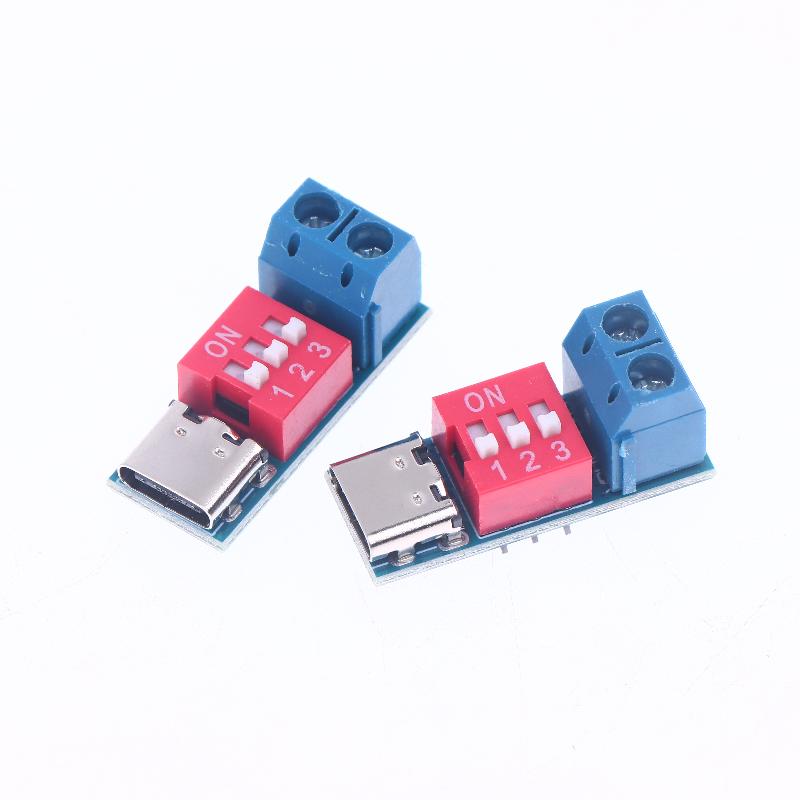 1/2/5Pcs 5-20V Adjustable Pd Trigger Module Blue Pd Fast Charging Test Board Usb Type-C 100W Power Supply Tester