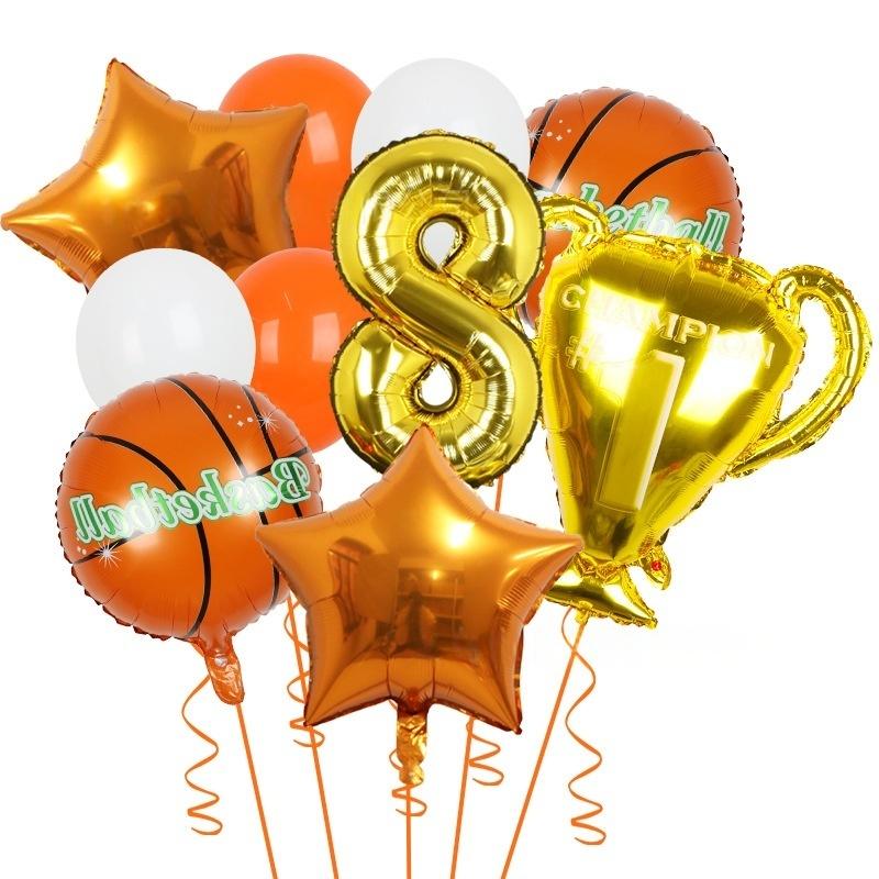 

10pcs basketball Balloons Birthday Party Decorations Kids Boy Set Trophy Balloon Sports Air Balls Party Decorations Baby Shower Other