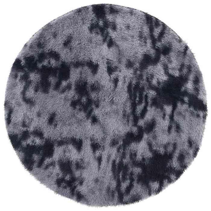 VidaXL Tapis Shaggy à poils longs gris foncé 160x160 cm polyester, tapis, tapis de chambre, tapis moderne, tapis de salon, 4102912
