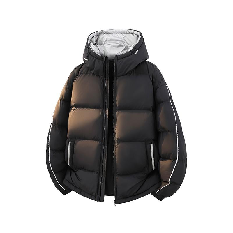 2026 Winter Thick Cotton Couple Puffer Coat Outdoor Color Block Hooded Warm Jacket Men Women