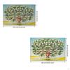 Family Tree Poster with Blank Labels Handwritten Chart Decorative Genealogy for
