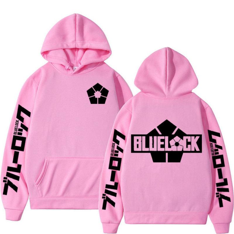 Japanese Anime Blue Lock Hoodie Football Logo Graphic Print Hooded Sweatshirt Men Women Fashion Manga Hoody Harajuku Streetwear