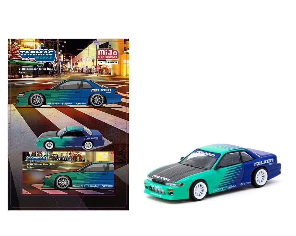 Tarmac Works 1/64 Scale VERTEX Nissan Silvia S15 Falken Tarmac Works VERTEX Silvia MiJo Exclusive Diecast Car [Parallel Import]