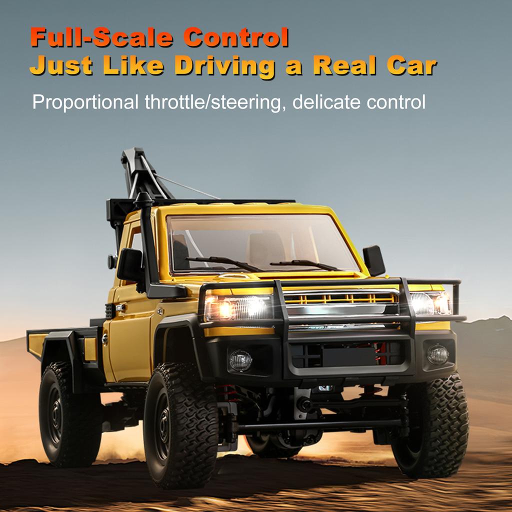 Remote Control Truck Crane, 1:12 Scale 4WD Remote Control Crawler, 2.4Ghz Off Road Toy Pickup Truck with Lights, All