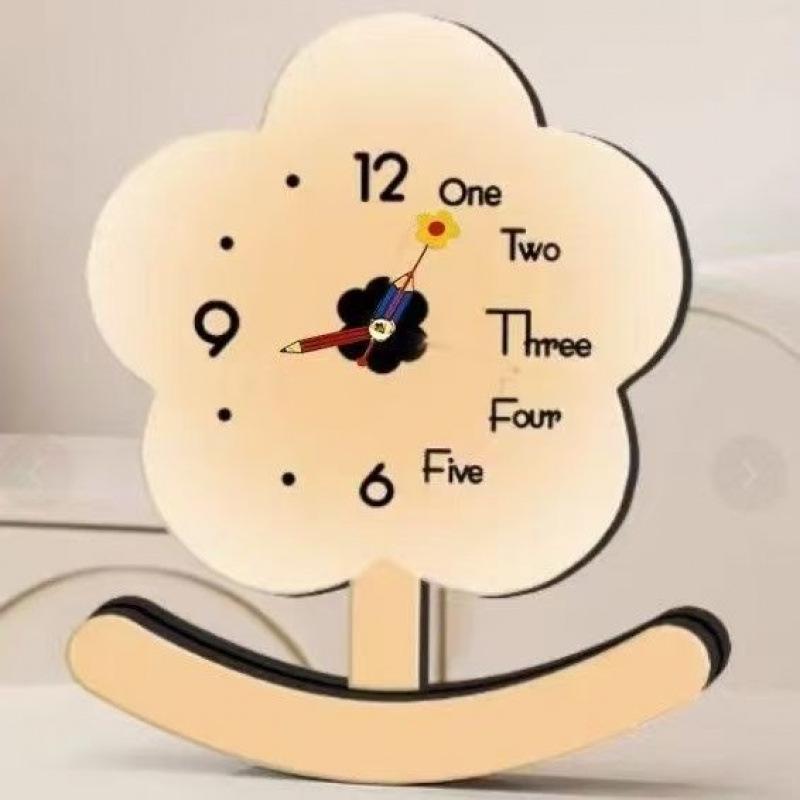 Silent Cartoon Flower Clock: Creative Decorative Ornament for Living Room or Bedroom