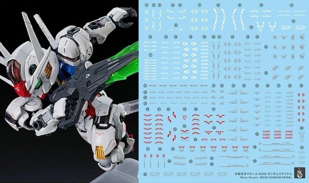 Fluorescent HG RG EG 1144 Robot MS Ensha Detail-Up Water Transfer Decals (for MGSD Gundam Aerial) [Used]
