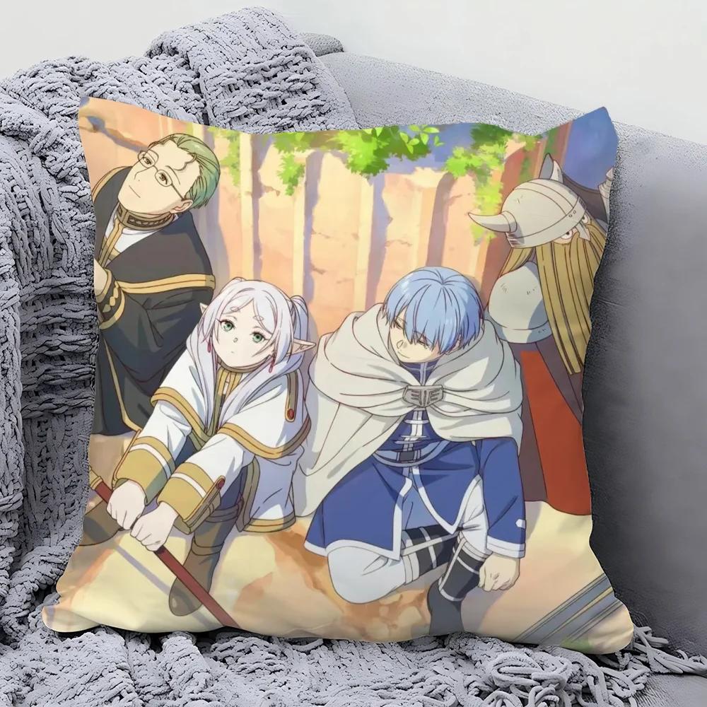 Animation Frieren Beyond Journeys End Pillow Case Square Pillow Bedroom Sofa Leisure ComfortCarLiving Room Home Decoration 40X40