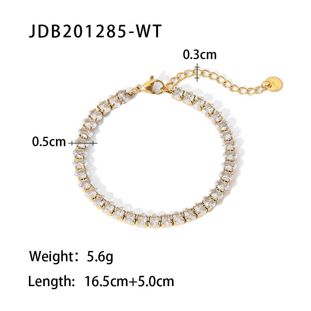 Elegant French Zircon Bracelet Minimalist Titanium Steel Jewelry Accessory