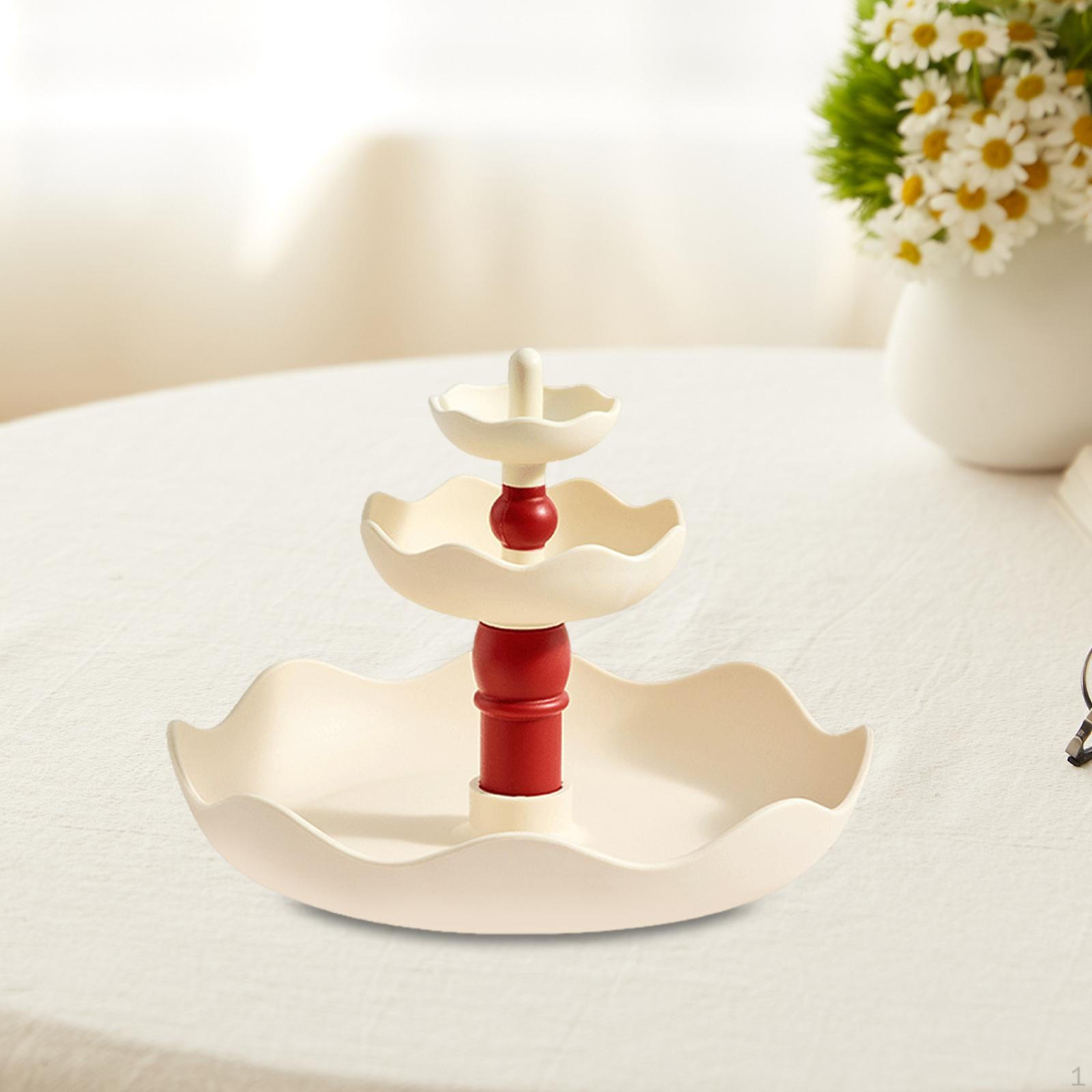 

3 Tier Jewelry Tray Modern Decor Ornament Trinket Holder Necklaces for Makeups Birthday вершковий