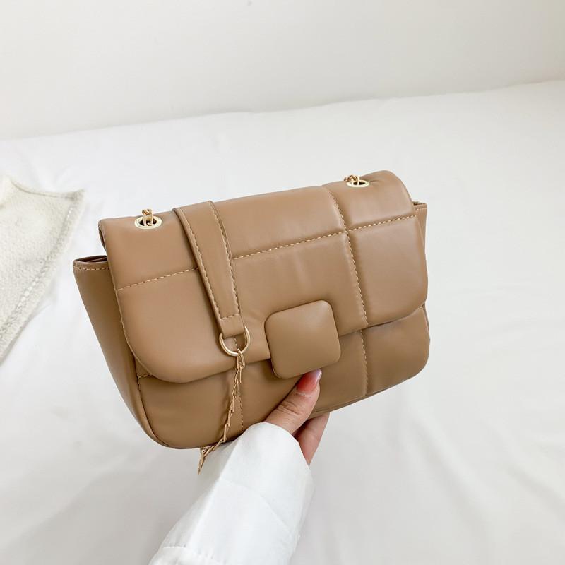 

Trendy Street Style Small Square Bag For Women In Black White And Khaki Colors хакі