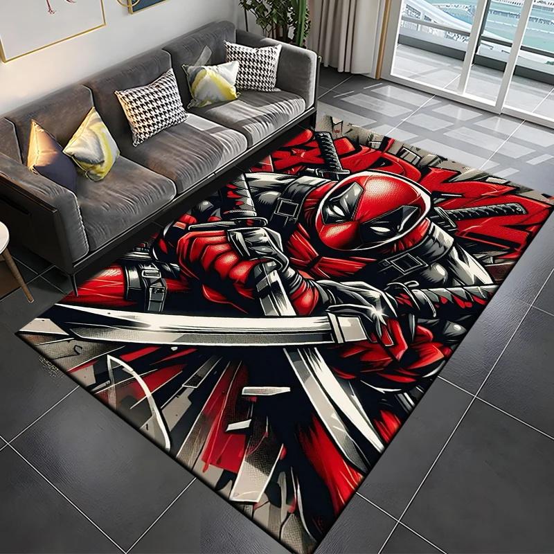 Marvel Spider Man Area Rug Cartoon Anime Deadpool 3D Carpet for Living Room Kitchen Bedroom Decor Floor Non Slip Mat Gift