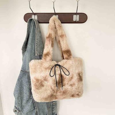 Damen Pendler Große Kapazität Fellige Tasche Herbst Winter Drehverschluss Design Schulter Eimer Taschen Damen Weiche Reise Handtaschen