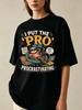 Procrastinating T Shirt and Kids Tshirt, Funny Sloth Tee, I Put The Pro Humor, Lazy Graphic, Relaxed Vibe Unisex Top