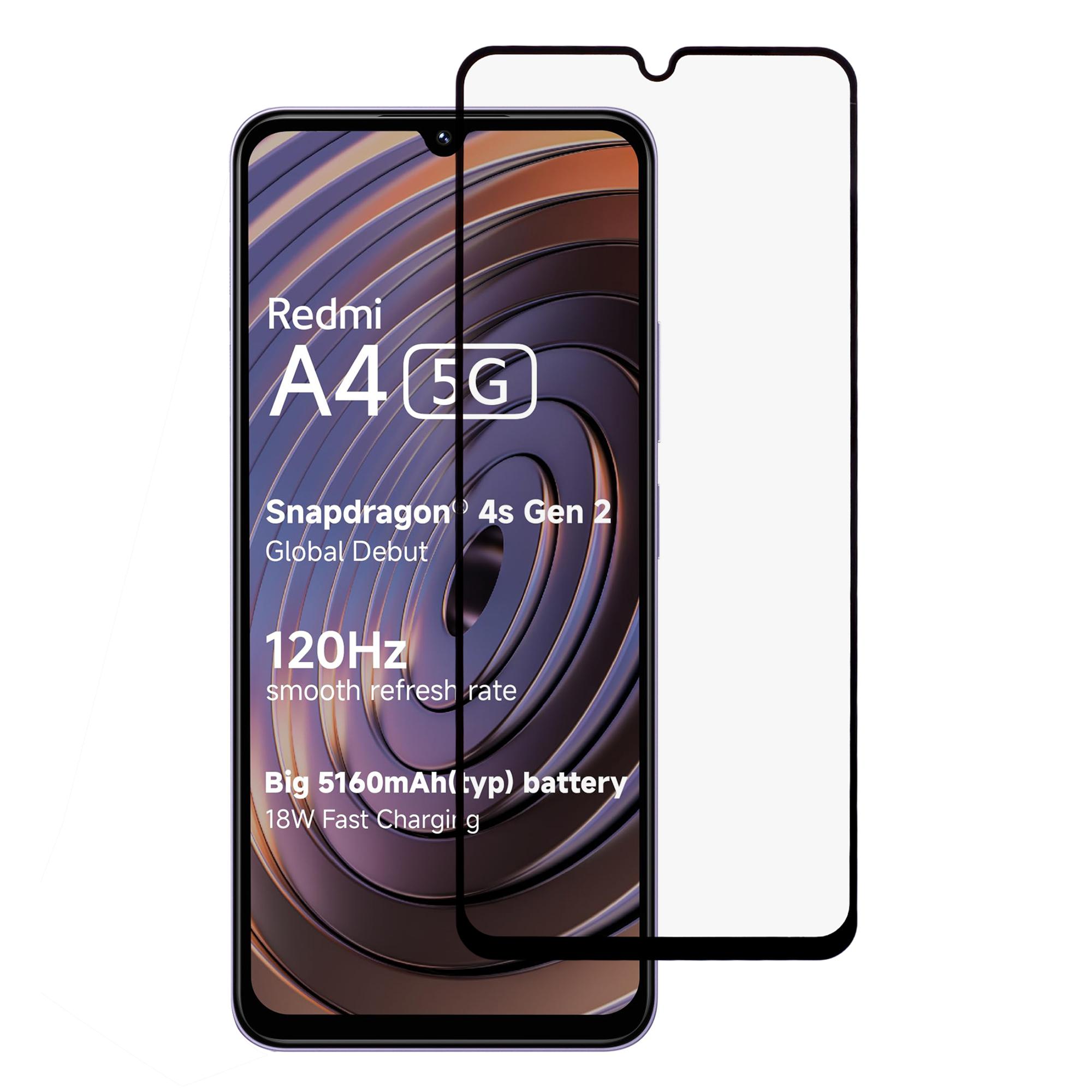 

For Xiaomi Redmi A4 5G Screen Protector Silk Printing Full Glue Tempered Glass Screen Film Type A