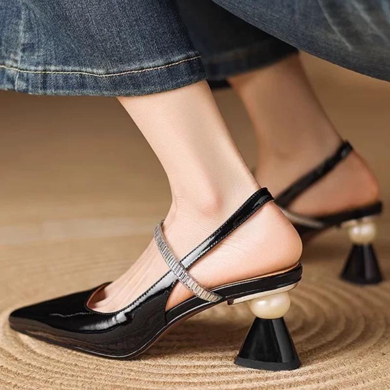 Women New High Heels Sandals Pointed Toe Chunky Shoes Fashion Summer Slippers Designer 2025 Sexy Luxury Pumps Woman Sandalias
