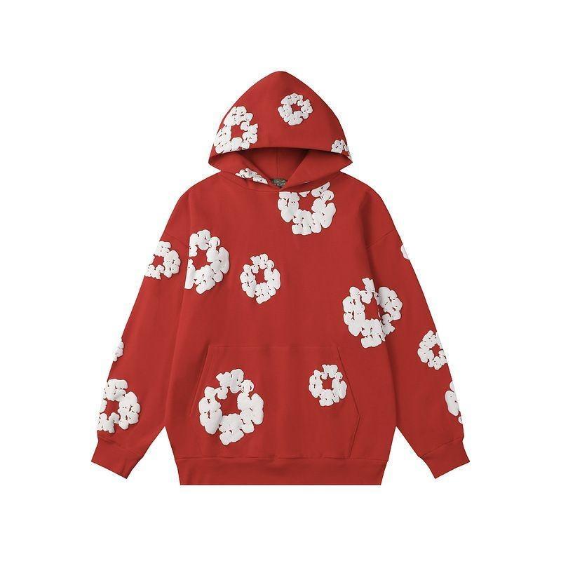 Rudens Juodas Gėlėtas Grafikos Su Gobtuvu Laisvalaikio Džemperis Hoodie