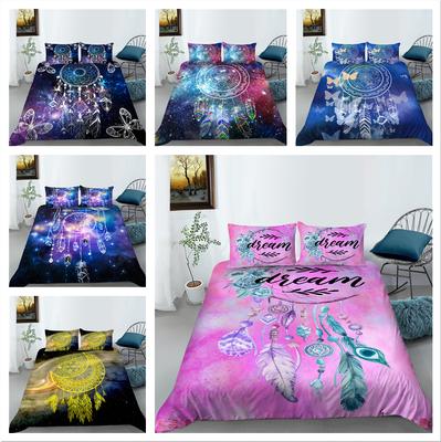 3D Star Dream Catcher Bedding Set Quilt Cover and Pillowcase 2 or 3 Single Double Bed Full-size Dream Bedding with Zipper Super Comfortable Bedding