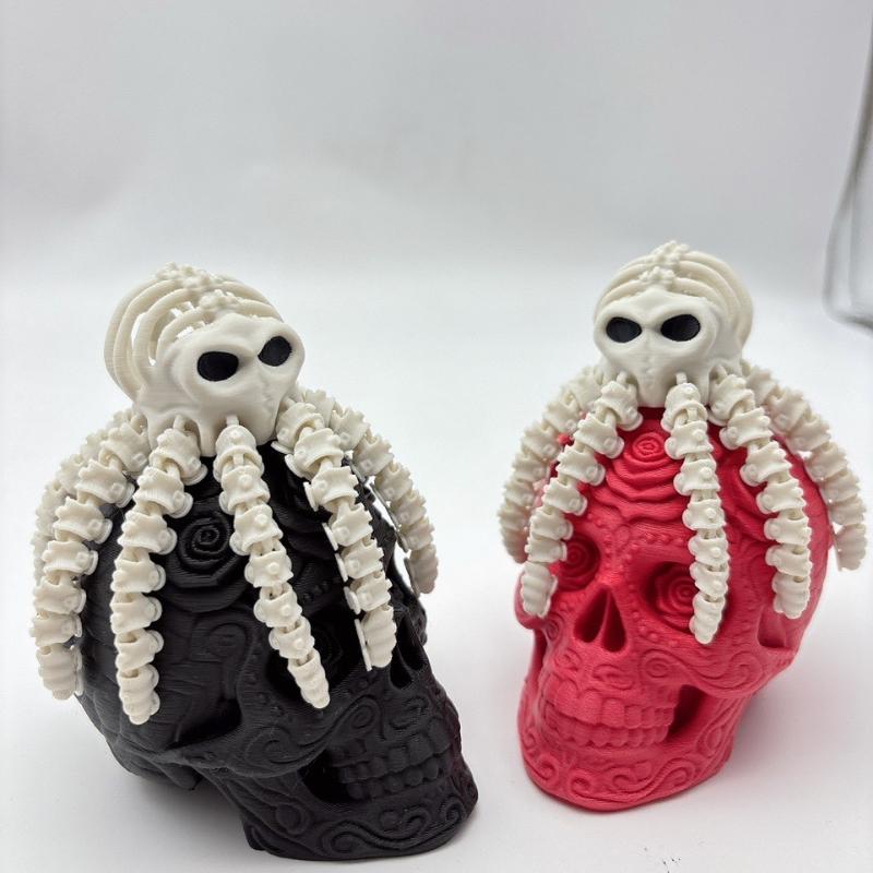 3D Printing Skulls, Skulls, Octopus Statues, Cthulhu Mythical Octopus Statues, Flexible and Movable, Home and Office Decoration