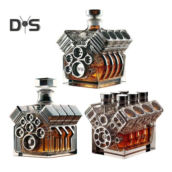 V8-motorer whiskyflaska kreativ vinkaraff dekoration personlig whiskyflaska hem bar prydnad