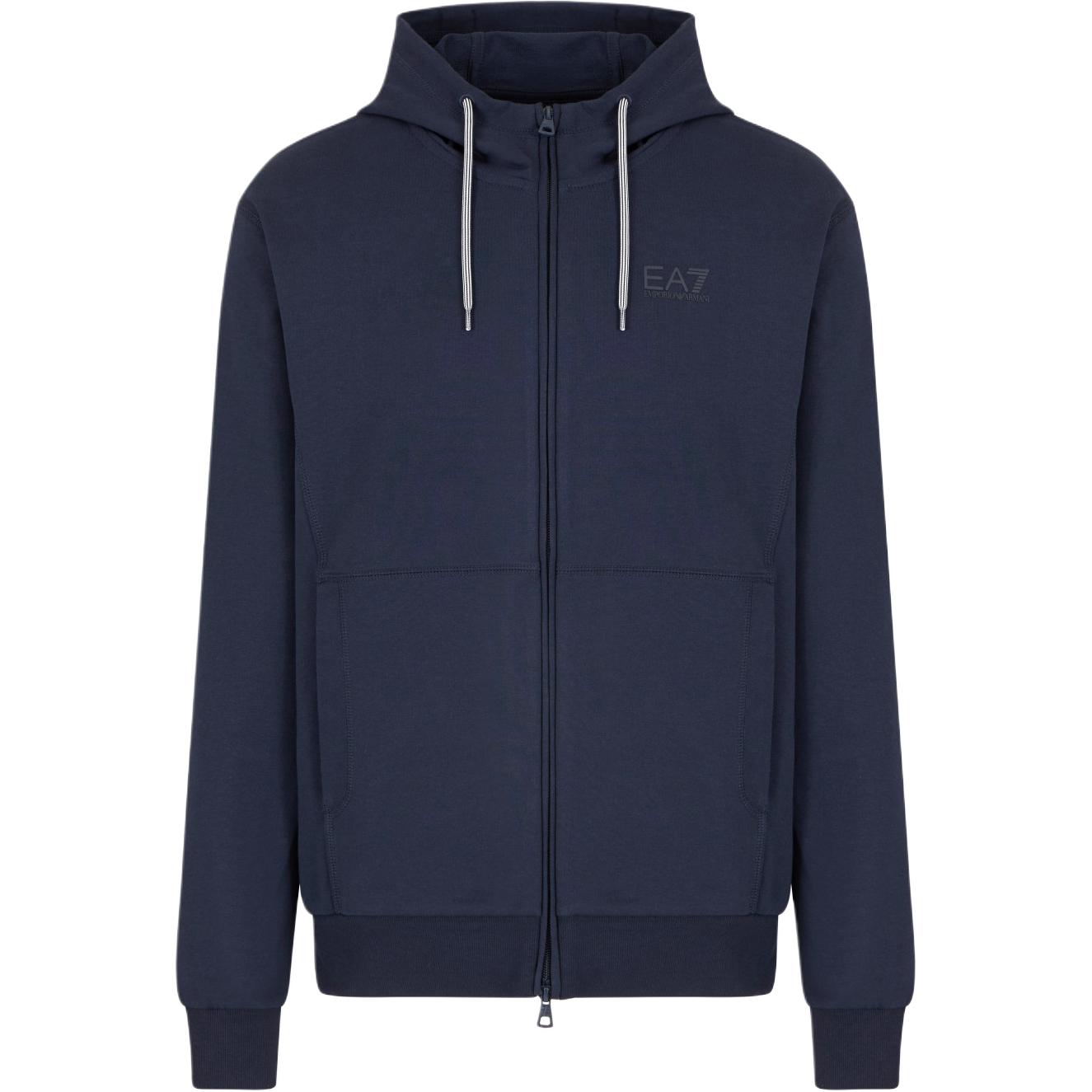 Emporio Armani EA7 Cotton Hooded Zip-Up Long Sleeve Sweatshirt Men sweatshirt Navy-Blue 7M000231-AF13512-UB102 S