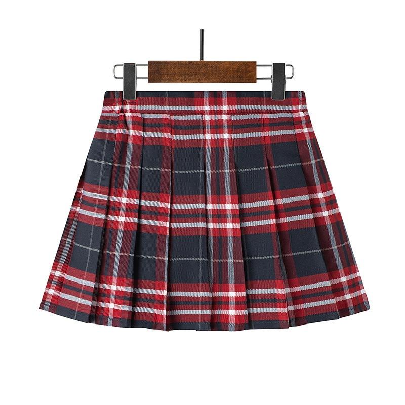 Girl Skirt Pleated School Uniform Teen A Line Pleated Plaid Skirt JK Dance Performance Outfit Kid