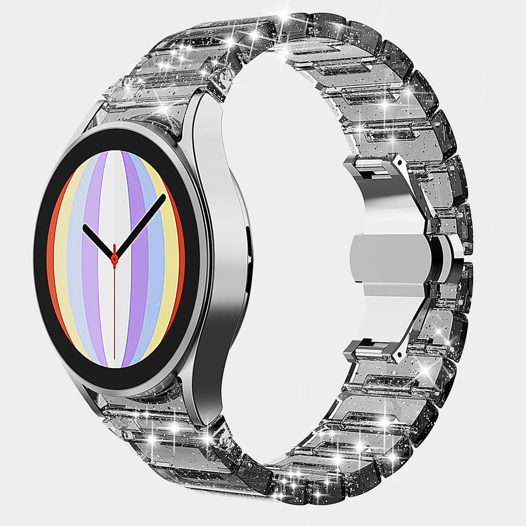 Pulseira de relógio de plástico brilhante para Samsung Galaxy Watch 5/4 40mm 44mm Watch5 Pro 45mm Watch4 Classic 20/22mm Samartwatch pulseira transparente