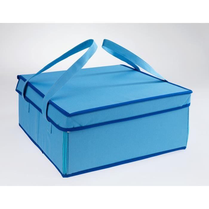 Sac de transport isotherme - wenko - 38 x 17 x 38 cm - couleur bleue - sac fiable pour aliments sensibles