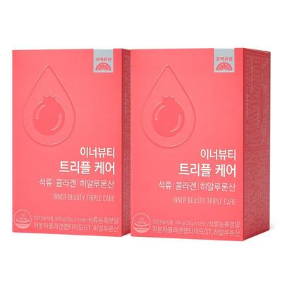 Koryo Eundan Inner Beauty Потрійний догляд Колаген з гранату Гіалуронова кислота 15 пакетиків, 300 г, 2 одиниці