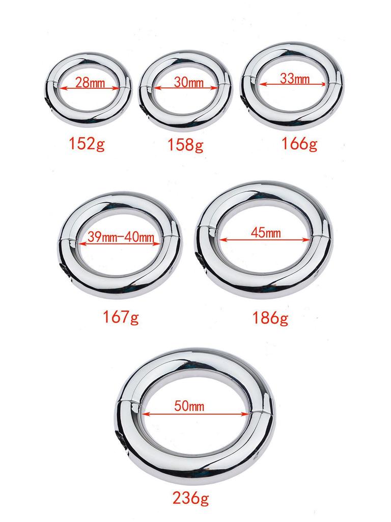 Adjustable Metal Weighted Cock Ring - Men's Erotic Exercise Restraint Accessory