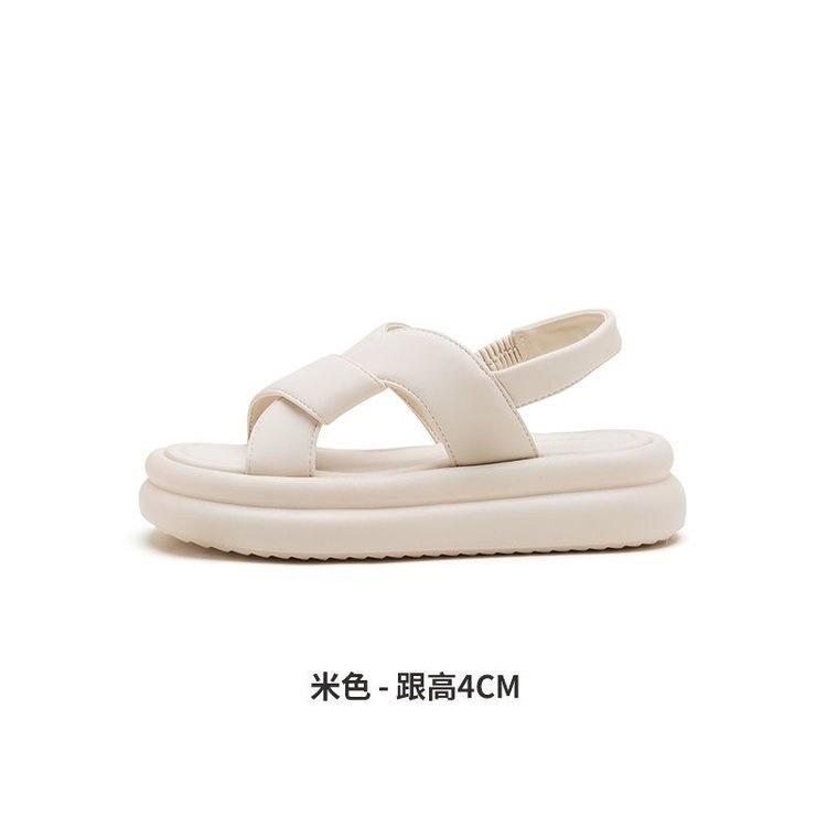 

Popular elastic sandals girl 2025 new summer wear fairy style with skirt sports and leisure beach slippers 40