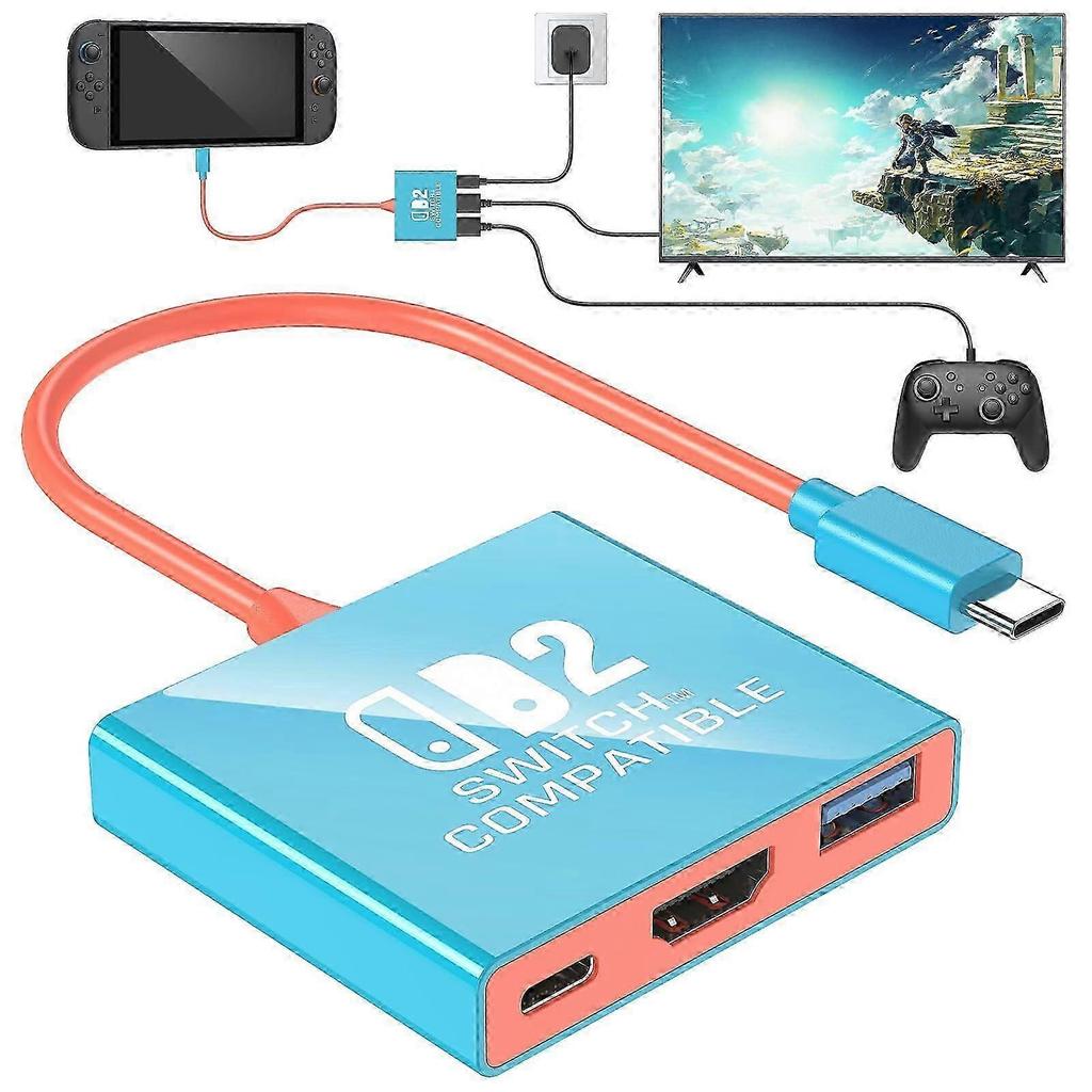Dock für Nintendo Switch 2 mit 4K 60Hz TV-Ausgang, HDMI 2.0, PD 100W Schnellladung, USB 3.0 Port