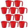 Nagao Set of Dishwasher Microwave Made In 1731R Easy-to-Hold One-Handed Cup, 230ml, Red, 10, Plastic, Safe, Safe, Tsubame-Sanjo, Japan, No.