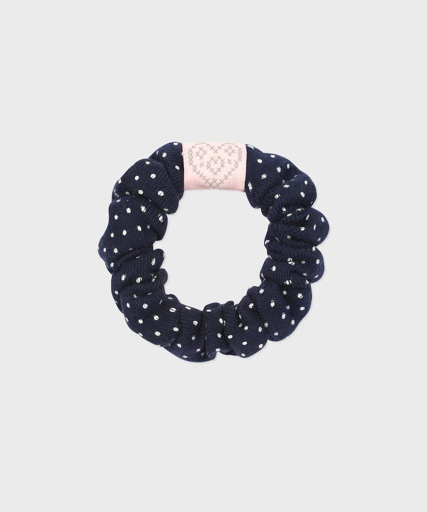 Socks Appeal Pointelle Dot Mini Hair Scrunchie Navy