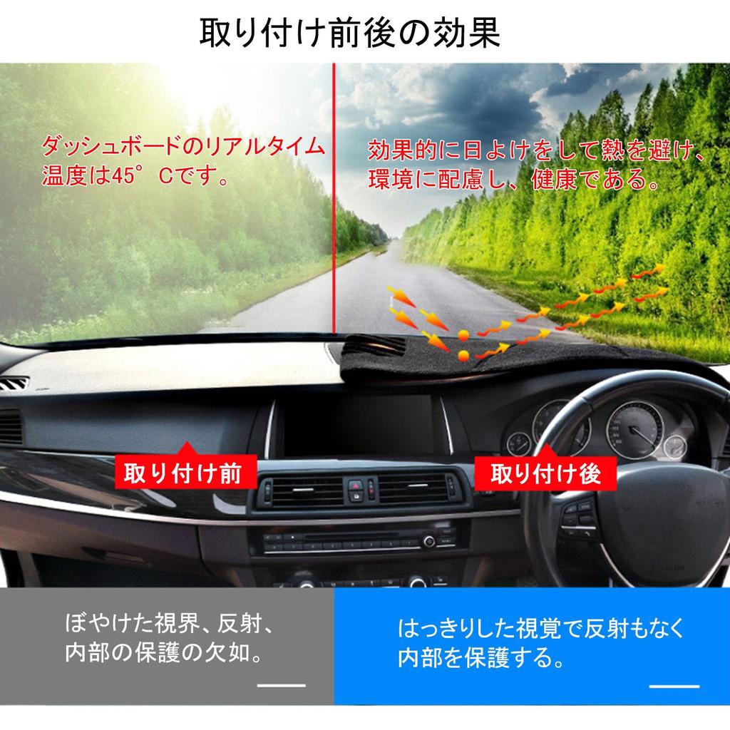 Rifoda Dashboard Mat for Delica Mini B3 Series Models Black Polyester Car Sun Clear Heat Protective Mat for Interior (2023-Present B34A, B35A, B37A,