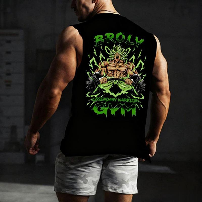Dragon Ball Broly Gym Vest Men's Sleeveless T-shirt Anime Print Oversized Casual Graphic Tank Tops Streetwear New Summer Fashion