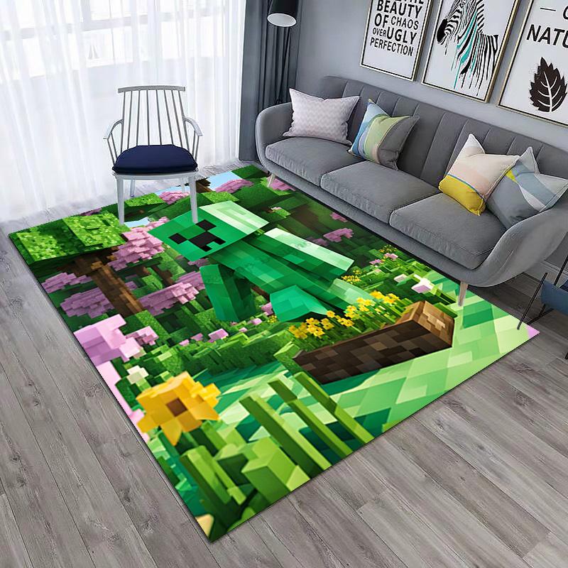 Classic Sandbox Xbox Game Minecraft Carpet Carpet Home Living Room Decoration Table and Chairs Anti Slip Door Mat Outdoor Picnic Mat Carpet A10